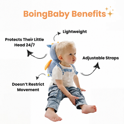 Toddler wearing BoingBaby backpack harness